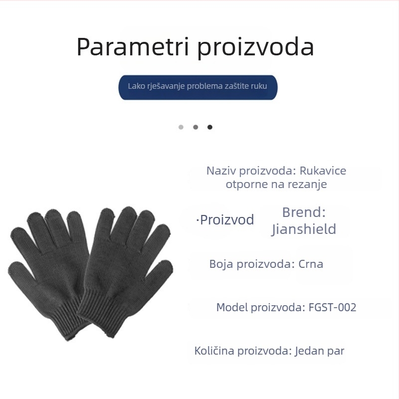 Hard Shield rukavice otporne na rez s jezgrom od čelične žice, debeli, petstupanjski taktički dizajn za sigurnost i spašavanje