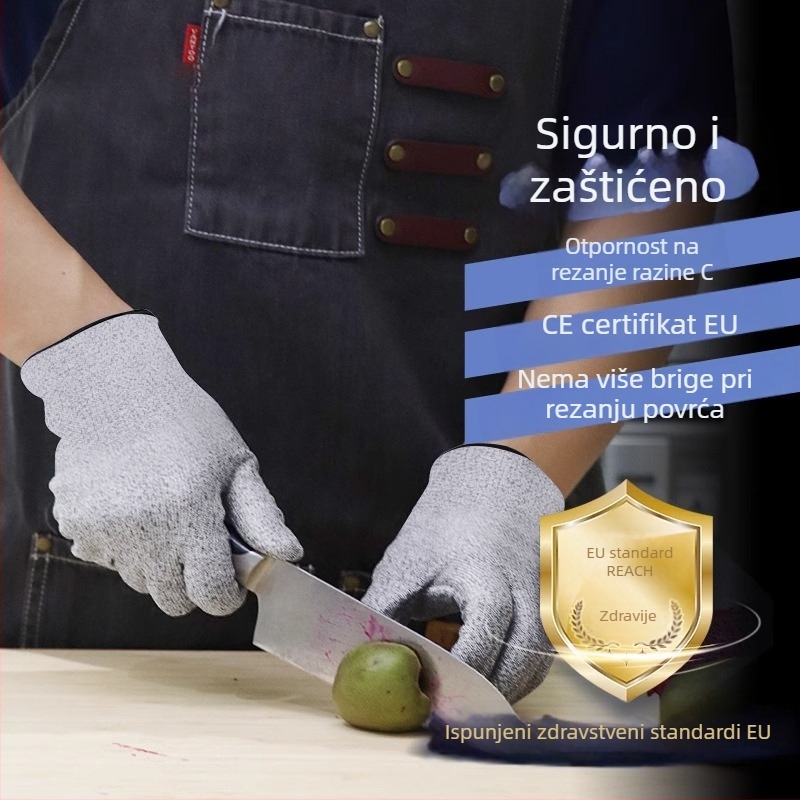 HPPE rukavice otporne na rezanje za industrijsku obradu stakla, vlakna visokog učinka, prozračne i otporne na kidanje