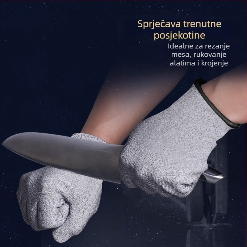 HPPE rukavice otporne na rezanje za industrijsku obradu stakla, vlakna visokog učinka, prozračne i otporne na kidanje