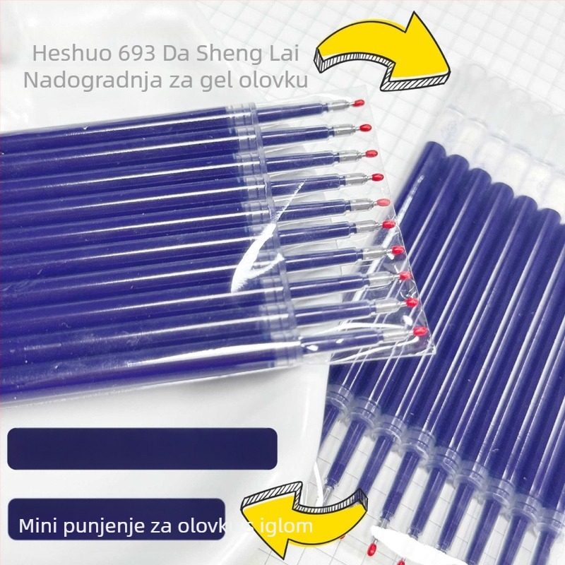 Heshuo patron za pritisnu olovku, plastično tijelo, širina linije 0,5 mm, model Refill, pakiranje u vrećici