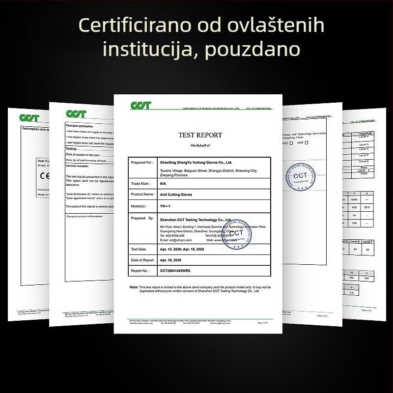 Rukavice protiv posjekotina, 5. razina, Yuhong, HPPR, pogodne za kuhinju, staklo, rukovanje, obradu drva, klanje, rezanje, radionice