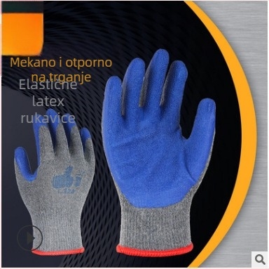 Gumene rukavice za posao od gume s dipanim premazom, deblje, protuklizne i otporne na habanje za gradilište