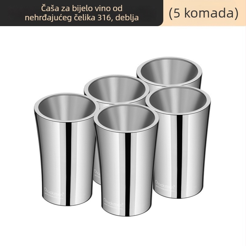 Clang čaša od nehrđajućeg čelika 316, kapacitet 1–100 ml, moderni minimalistički dizajn