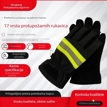 Hongkang vatrogasne rukavice, 17 tipova, otporne na vatru i rezanje, kratke s reflektirajućim trakama