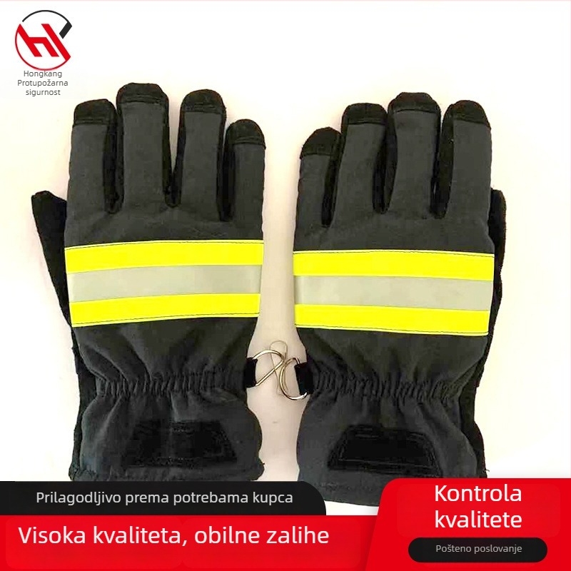 Hongkang vatrogasne rukavice, 17 tipova, otporne na vatru i rezanje, kratke s reflektirajućim trakama
