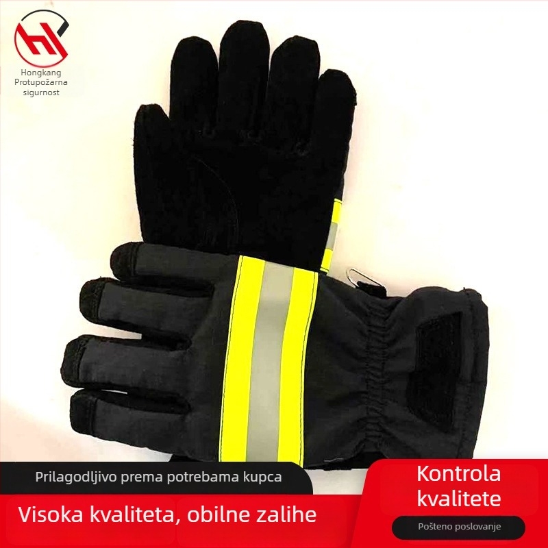 Hongkang vatrogasne rukavice, 17 tipova, otporne na vatru i rezanje, kratke s reflektirajućim trakama