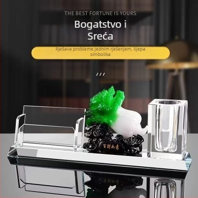 Kutija za vizitke za recepciju s poklopcem koji se naginje i držačem olovke – elegantna stolna dekoracija hotela