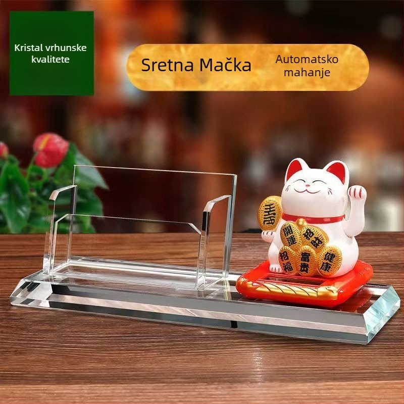 Kutija za vizitke za recepciju s poklopcem koji se naginje i držačem olovke – elegantna stolna dekoracija hotela