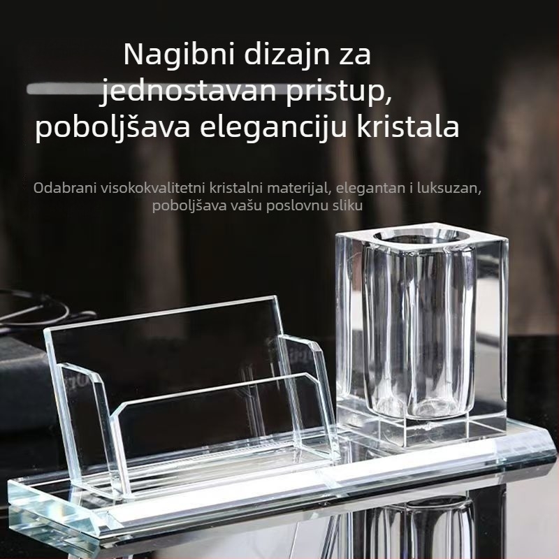 Kutija za vizitke za recepciju s poklopcem koji se naginje i držačem olovke – elegantna stolna dekoracija hotela