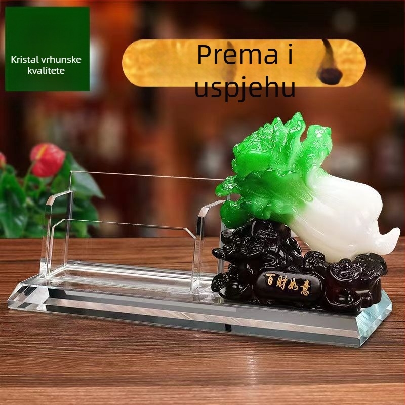 Kutija za vizitke za recepciju s poklopcem koji se naginje i držačem olovke – elegantna stolna dekoracija hotela