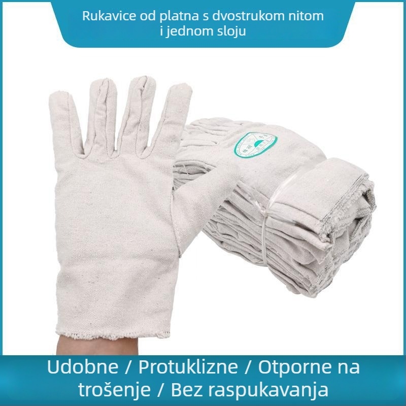 Platnene rukavice, otporne na rezanje, višekratne uporabe, duljina 24 cm, za industrijsku upotrebu.