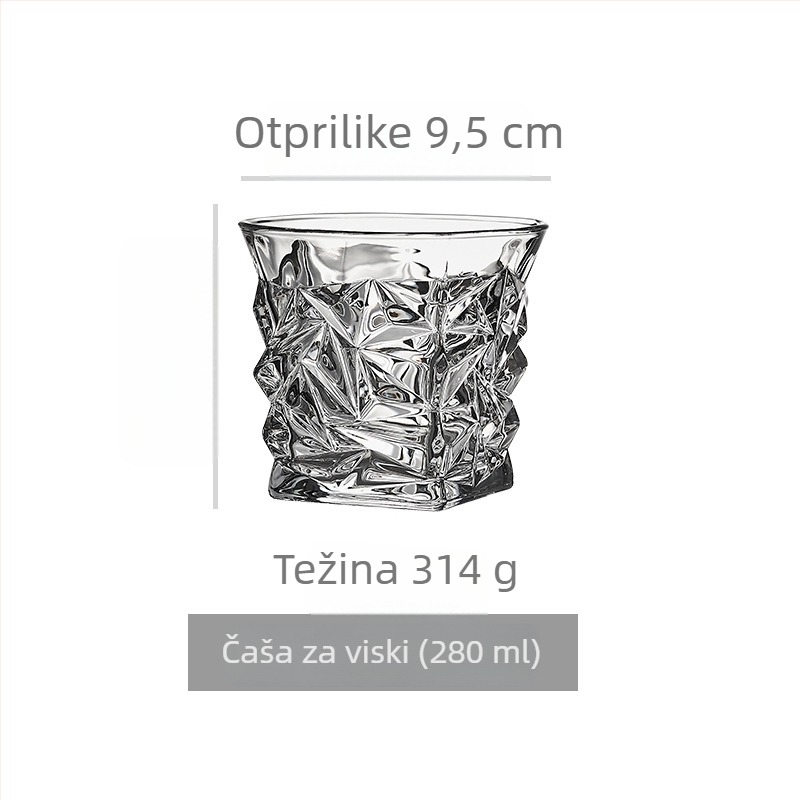 YuFeng kristalna čaša za whisky, europski stil, kapacitet 301–400 ml, Light Luxury Retro stil, prilagodba proizvodnje
