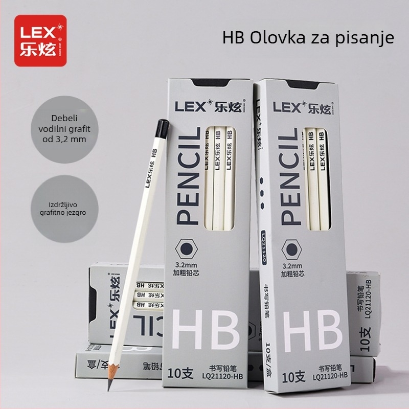 HB šesterokutna drvena olovka s korekcijom drške, grafit 3,2 mm za osnovnu školu