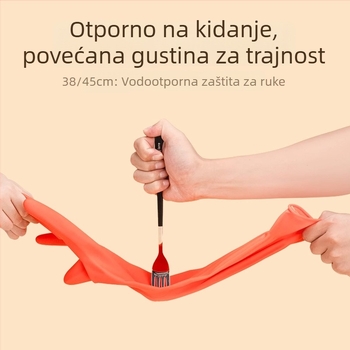 Rukavice za kućnu upotrebu za čišćenje s prirodnim lateksom, vodootporne, otporne na rez, otporne na trnje, sjajna podstava