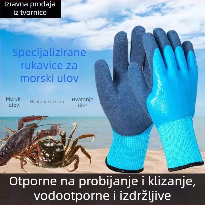 Višenamjenske vodootporne rukavice za hvatanje raka – otporne na rezanje, izdržljive, protuklizne, za odrasle