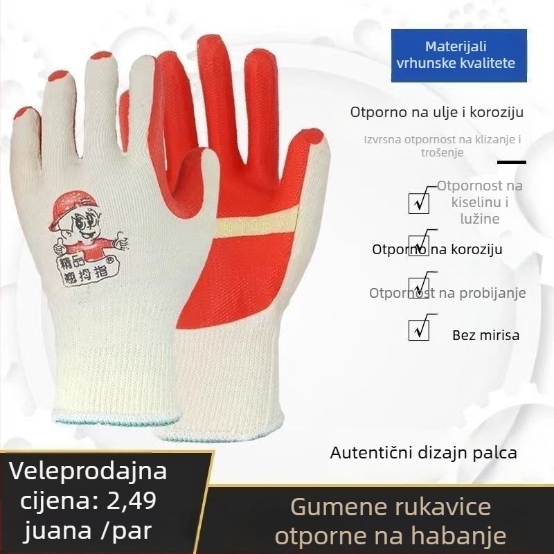 Industrijske rukavice s filmom — višekratne upotrebljive, otporne na habanje, protuklizne i otporne na posjekotine, za gradilišta i rudnike, duljina 25 cm