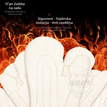 Ostrich Industrijske zaštitne rukavice otporne na visoke temperature i rezanje, s pamukom podstavljene, quilt twill platno, za pećnice, kotlove i rad pri visokim temperaturama