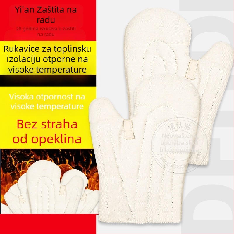 Ostrich Industrijske zaštitne rukavice otporne na visoke temperature i rezanje, s pamukom podstavljene, quilt twill platno, za pećnice, kotlove i rad pri visokim temperaturama