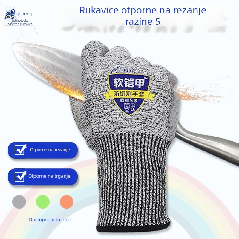 Rukavice otporne na rezanje i probijanje, razina 5, za rezanje mesa, preradu stakla i drvodjelstvo
