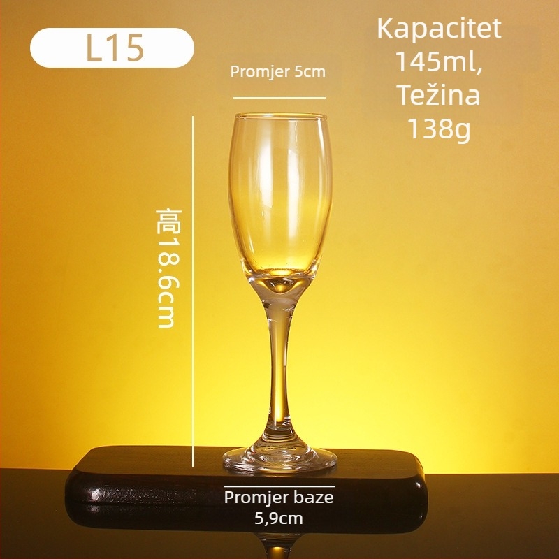Kristalni set čaša za šampanjac – moderni jednostavni stil, zapremina 101–200 ml, tisk logotipa dostupan
