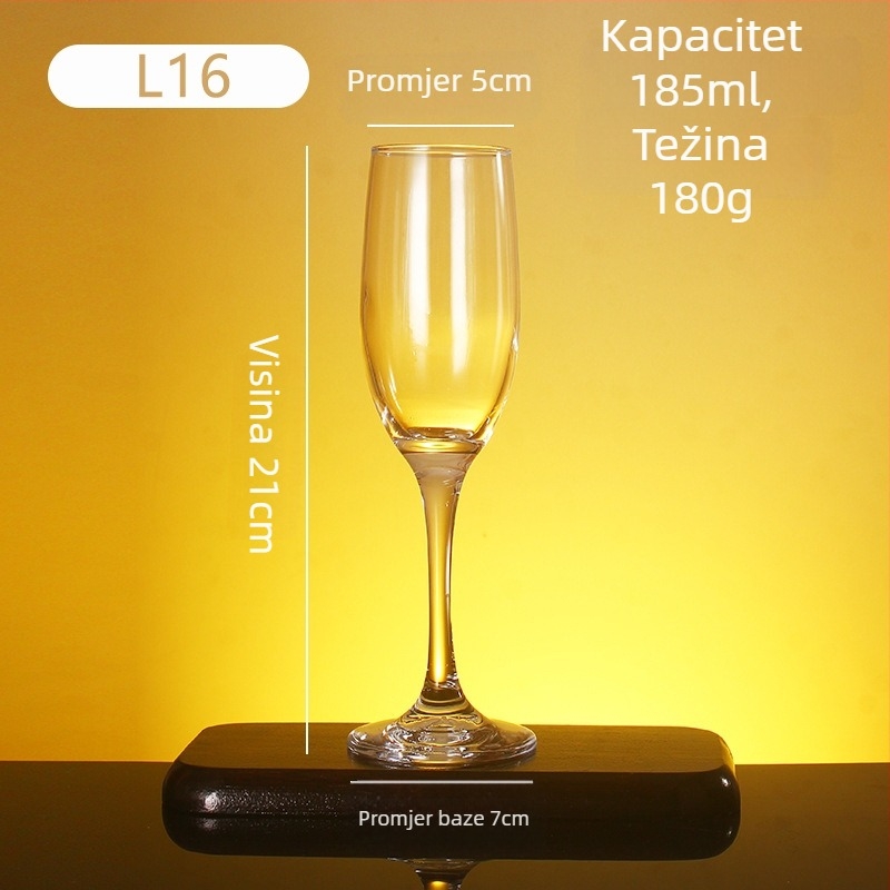 Kristalni set čaša za šampanjac – moderni jednostavni stil, zapremina 101–200 ml, tisk logotipa dostupan