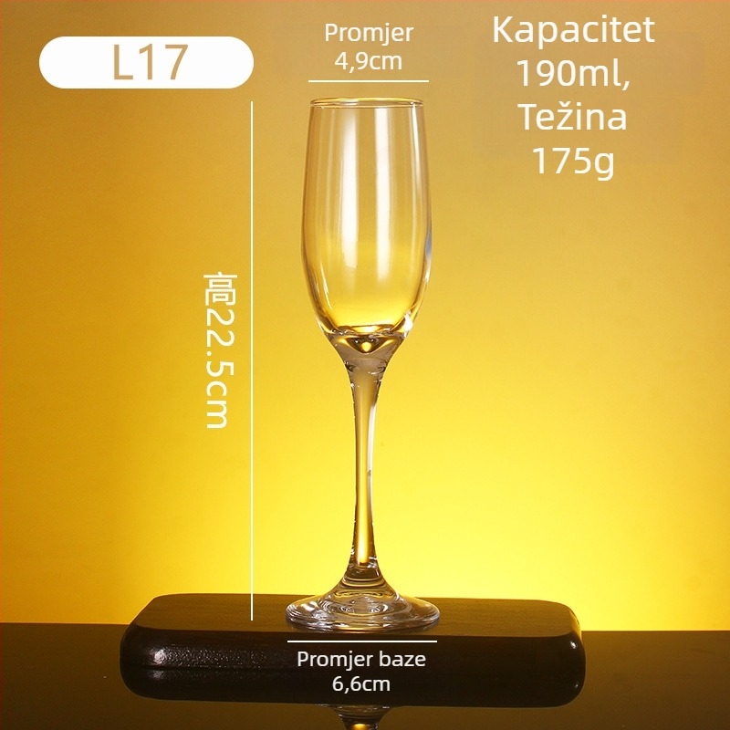 Kristalni set čaša za šampanjac – moderni jednostavni stil, zapremina 101–200 ml, tisk logotipa dostupan