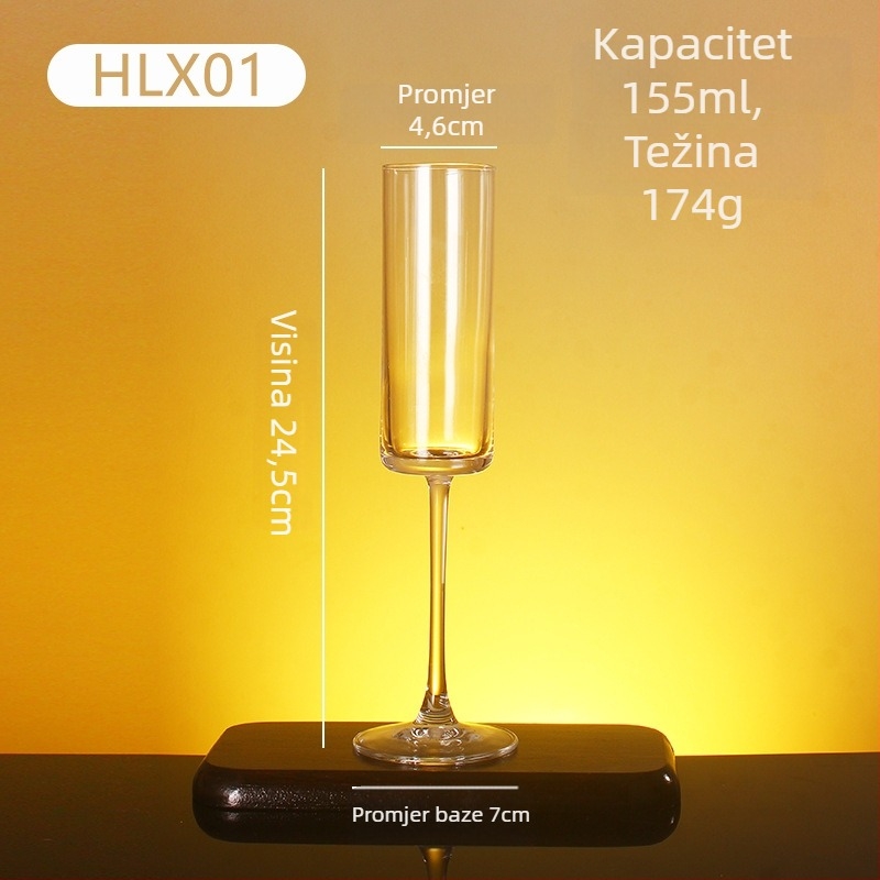 Kristalni set čaša za šampanjac – moderni jednostavni stil, zapremina 101–200 ml, tisk logotipa dostupan