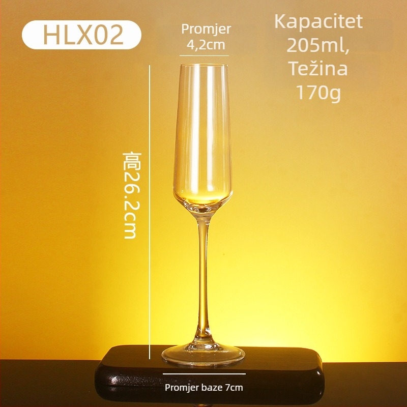 Kristalni set čaša za šampanjac – moderni jednostavni stil, zapremina 101–200 ml, tisk logotipa dostupan