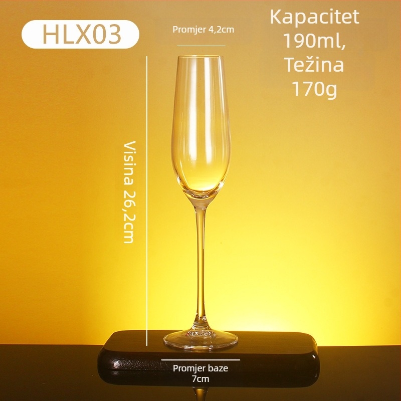 Kristalni set čaša za šampanjac – moderni jednostavni stil, zapremina 101–200 ml, tisk logotipa dostupan
