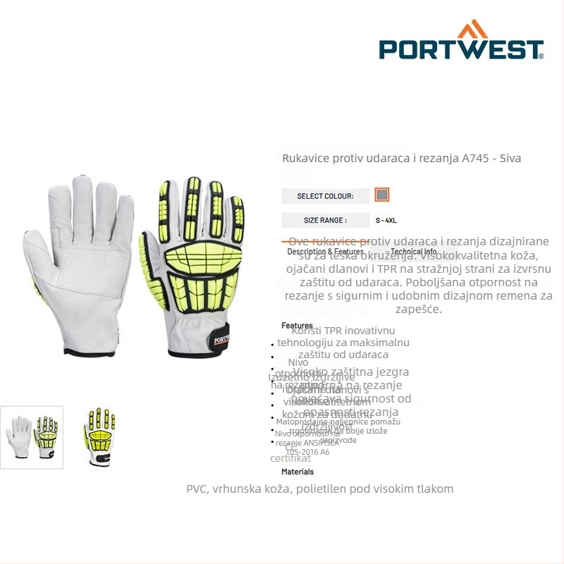 Portwest A745 Rukavice otporne na udarce i rezanje