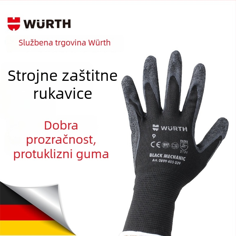 WURTH mehaničke rukavice otporne na rezanje, najlon, duljina 20–25 cm, za gradnju, poljoprivredu, skladištenje i automobilska industrija