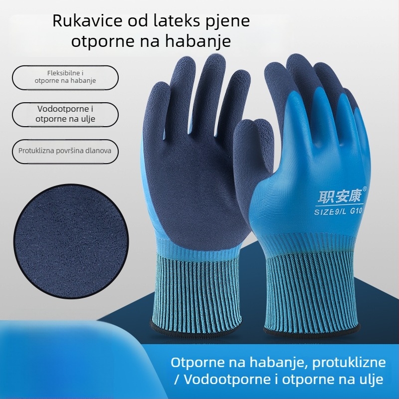 Job Health dvostruke latex rukavice s mat površinom, vodootporne i nježne, otporne na rezanje, za akvakulturu, skladištenje na hladno i preradu ribe