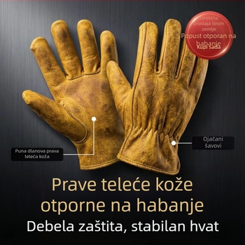 Crne rukavice za zaštitu od kravljeg kože, udobne i otporne na habanje za rad na otvorenom i zavarivanje