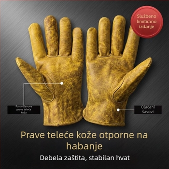 Crne rukavice za zaštitu od kravljeg kože, udobne i otporne na habanje za rad na otvorenom i zavarivanje
