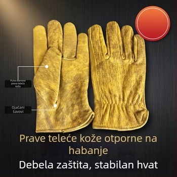 Crne rukavice za zaštitu od kravljeg kože, udobne i otporne na habanje za rad na otvorenom i zavarivanje
