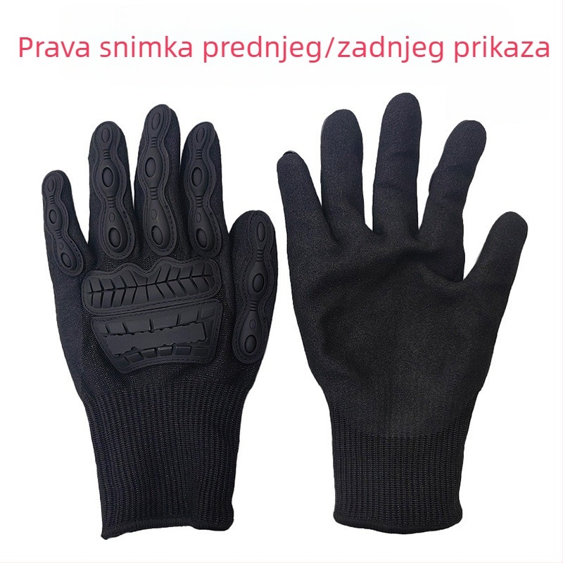 Taktične rukavice protiv rezanja – Trening, Otporne na habanje, Protuklizne, S mogućnošću dodira zaslona, Rukavice s punim prstima (Materijal: HPPE + nitrogen scrub + TPR; Upotreba: taktički trening, zaštita od rezanja, upravljanje redom)