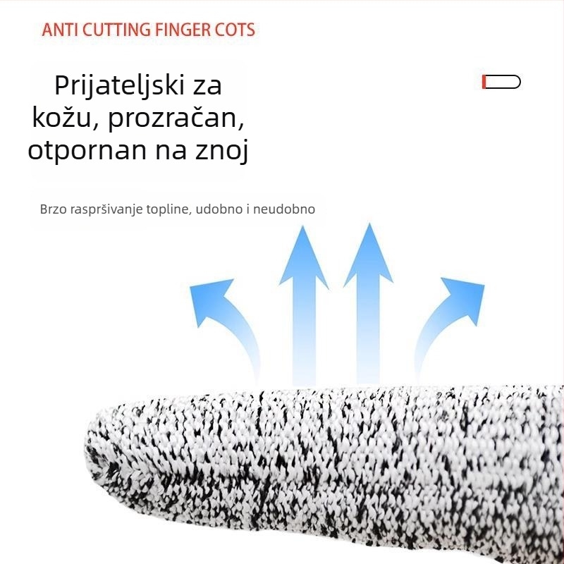 5 razina zaštitnih prstnih navlaka protiv posjekotina za obradu drva – HPPE s najlonskom podstavom, ponovno upotrebljive, model A001