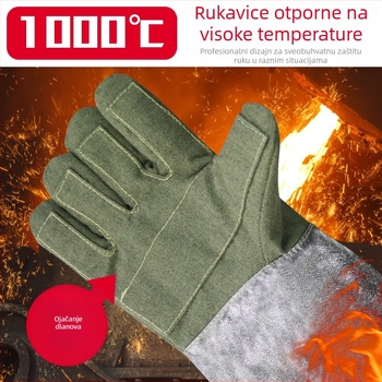 Ambery ABL-S515 rukavice za visoke temperature – izolacija do 1000°C, aluminijska folija, otporne na rezanje, vatrootporne, smjesa aramidnih i karbonskih vlakana
