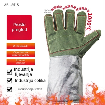 Ambery ABL-S515 rukavice za visoke temperature – izolacija do 1000°C, aluminijska folija, otporne na rezanje, vatrootporne, smjesa aramidnih i karbonskih vlakana