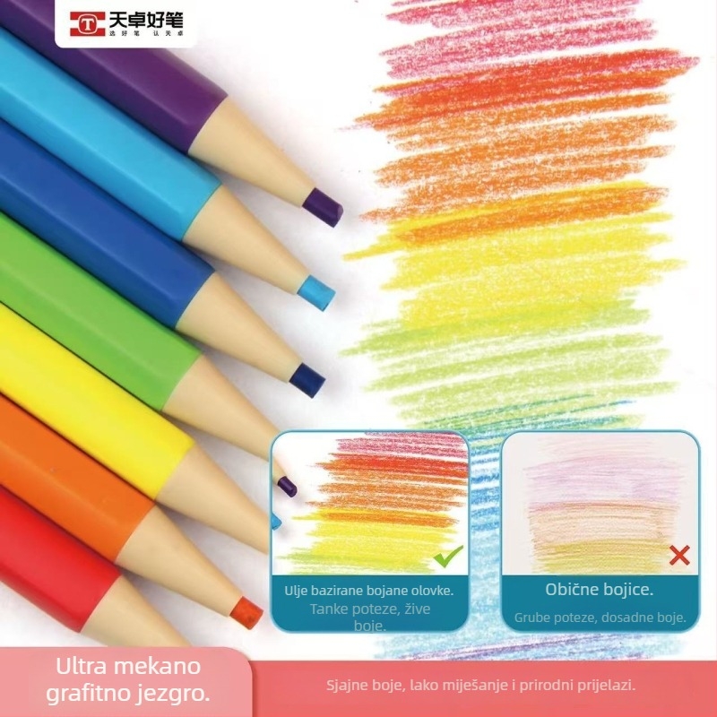 Obojene olovke Tianzhuohao pen, plastično kućište, prijenosno
