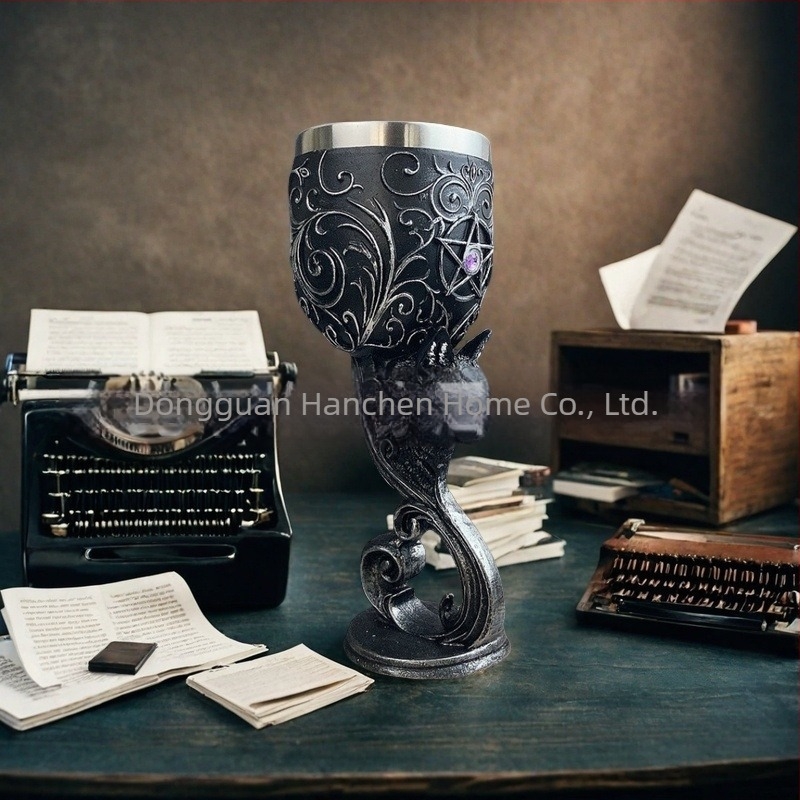 Čaša za vino od nehrđajućeg čelika | retro američki stil sa zodijak uzorkom | kapacitet 101–200 ml | moguć prilagodbeni proces