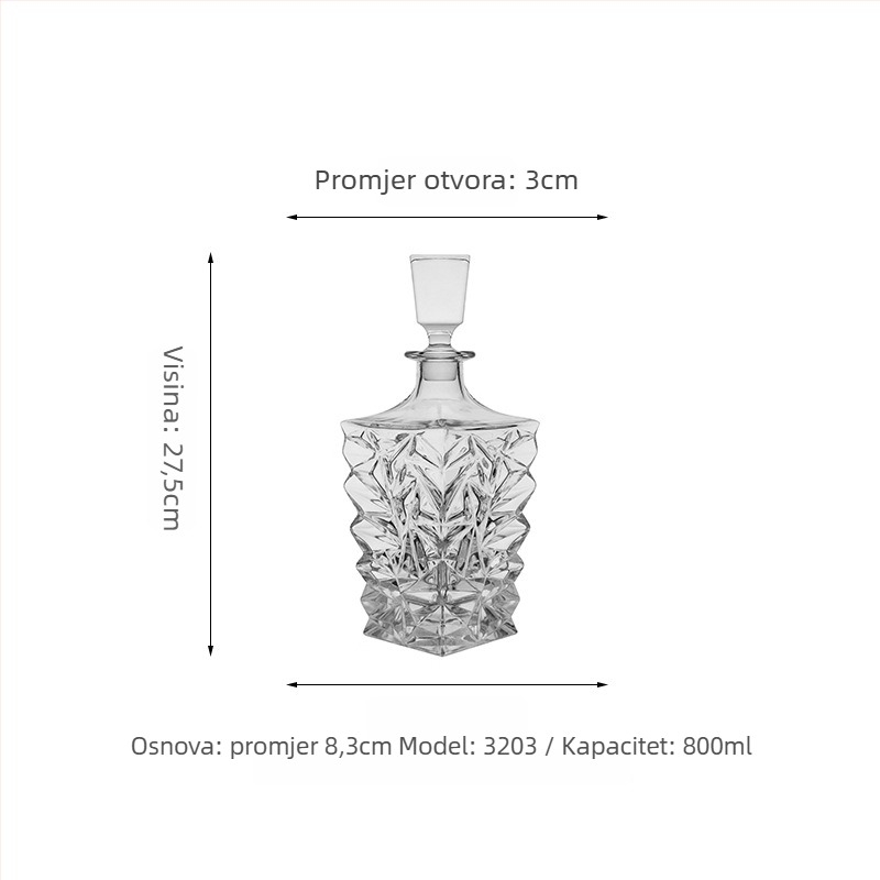 Staklene boce za vino, set od 5 komada s čepom, kapacitet 701–800 ml, prilagodljivo tiskanje logotipa