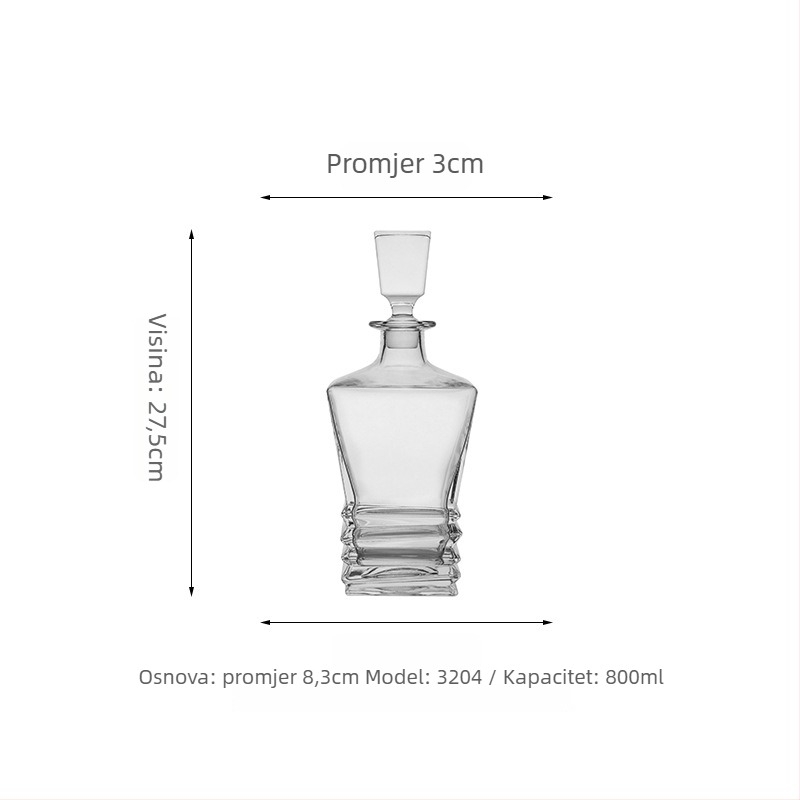 Staklene boce za vino, set od 5 komada s čepom, kapacitet 701–800 ml, prilagodljivo tiskanje logotipa