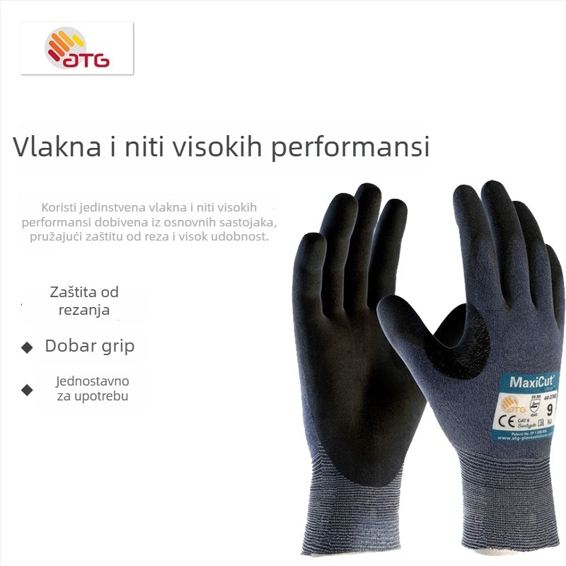ATG44-3745 PVC rukavice otporne na rez, ultra-tanke, otporne na habanje i ulje, s fleksibilnim gripom