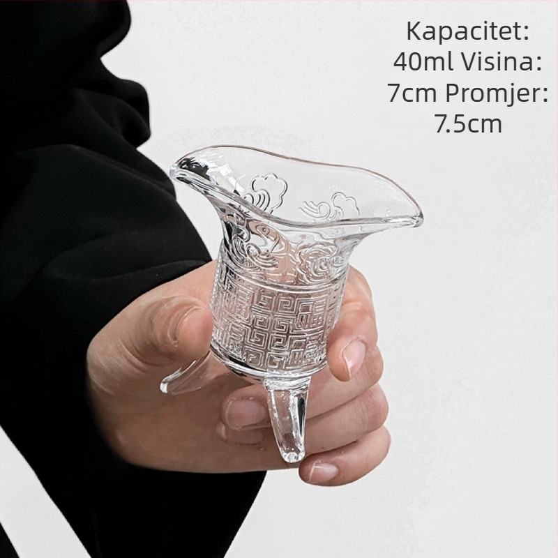 Staklena čaša za vino, lagani luksuzni retro stil, kućni set, mogućnost tiska logotipa, premium kvaliteta