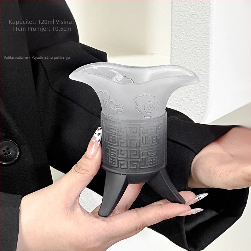 Staklena čaša za vino, lagani luksuzni retro stil, kućni set, mogućnost tiska logotipa, premium kvaliteta