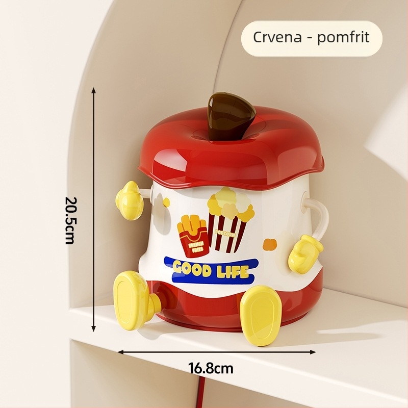 Stolna kutija za pohranu s poklopcem, karikaturni dizajn, PP materijal, kapacitet 6 L, pogodna za nakit, kancelarijske potrepštine i kozmetiku, set od 6 komada