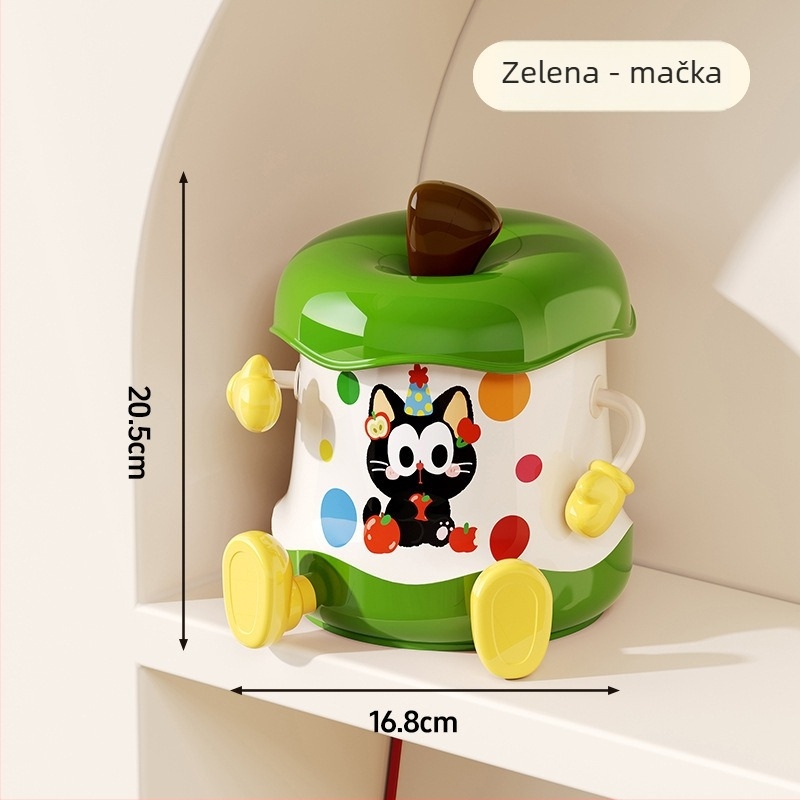 Stolna kutija za pohranu s poklopcem, karikaturni dizajn, PP materijal, kapacitet 6 L, pogodna za nakit, kancelarijske potrepštine i kozmetiku, set od 6 komada