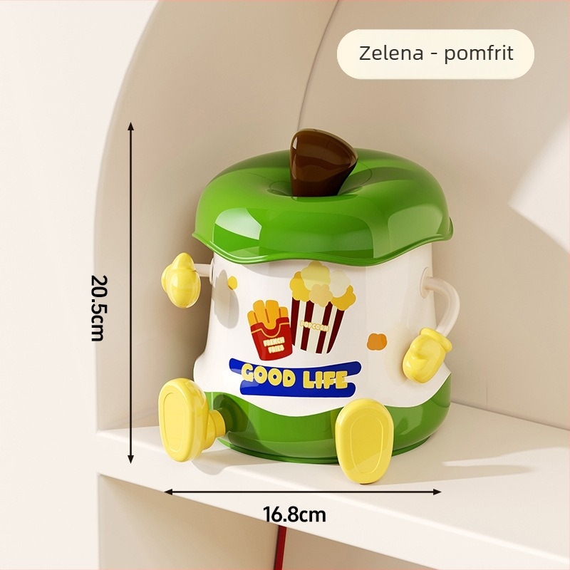 Stolna kutija za pohranu s poklopcem, karikaturni dizajn, PP materijal, kapacitet 6 L, pogodna za nakit, kancelarijske potrepštine i kozmetiku, set od 6 komada