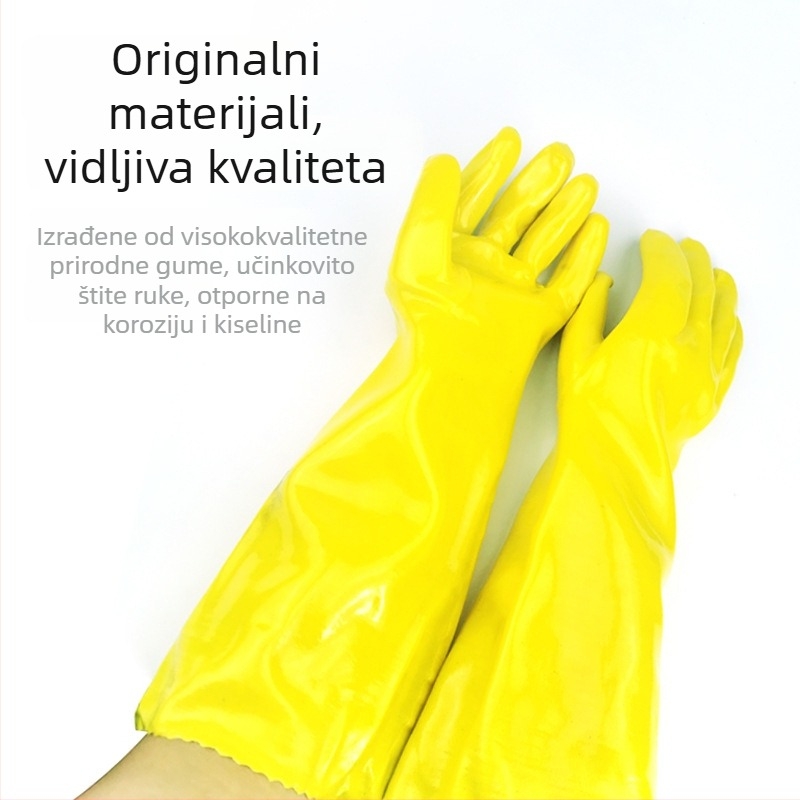 Chunlei 045 Industrijske gumene rukavice otporne na ulje, kiseline i baze, prekrivene latex-PVC premazom, antikorozivne